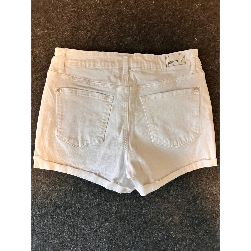 Judy Blue White Denim Shorts Womens Size 27 High Waisted Stretch JB1588-SF